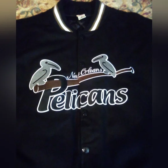 New Orleans Pelicans Negro League Baseball Wool Letterman Jacket Men's 5XLT Blk - Picture 4 of 16